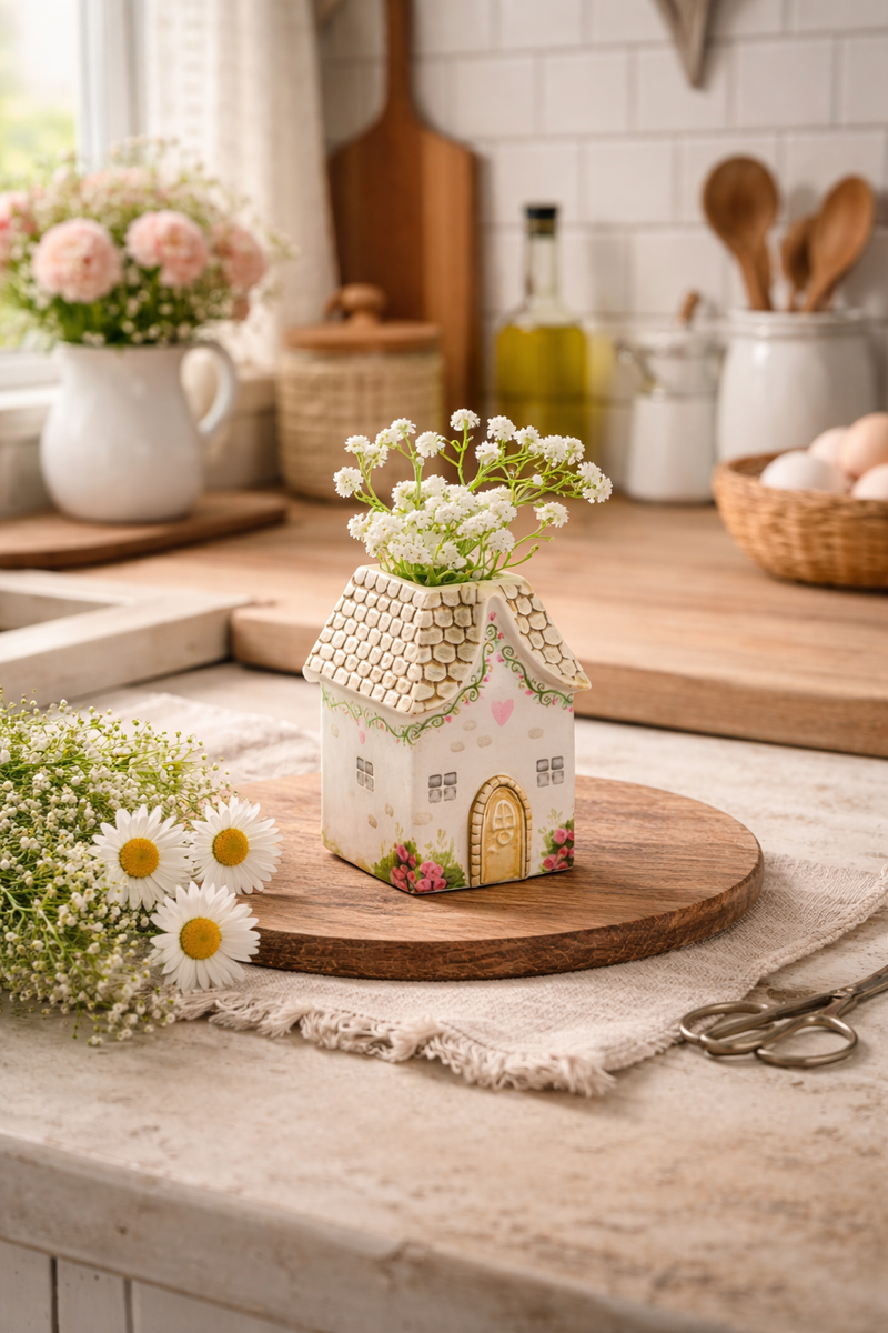 Vaso Cottage Mini in Resina 7x7x13 cm