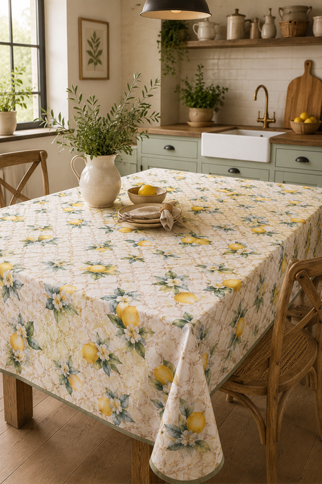 Tovaglia Antimacchia Limoni Maiolica 150x180 cm