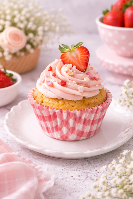 Pirottini Cupcake a Quadretti Rossi Isabelle Rose – 60 pz