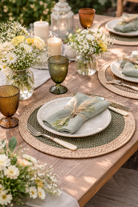 Sottopiatto in raffia Blanc Mariclò