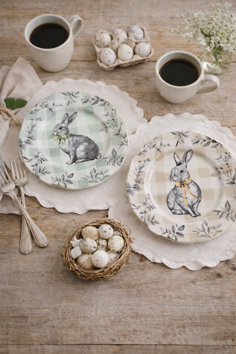 Piatto Decorativo in Ceramica con Coniglio Collezione Vicky Blanc Mariclò