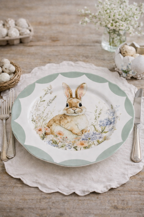 Piatto in Ceramica con Coniglio 21 cm – Vicky Collection Blanc Mariclò