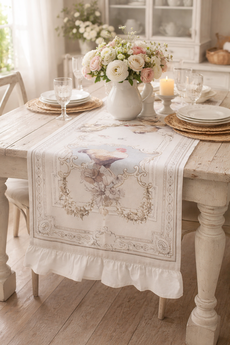 Runner Coco con Gala 5 cm 50×160 cmBlanc Mariclò