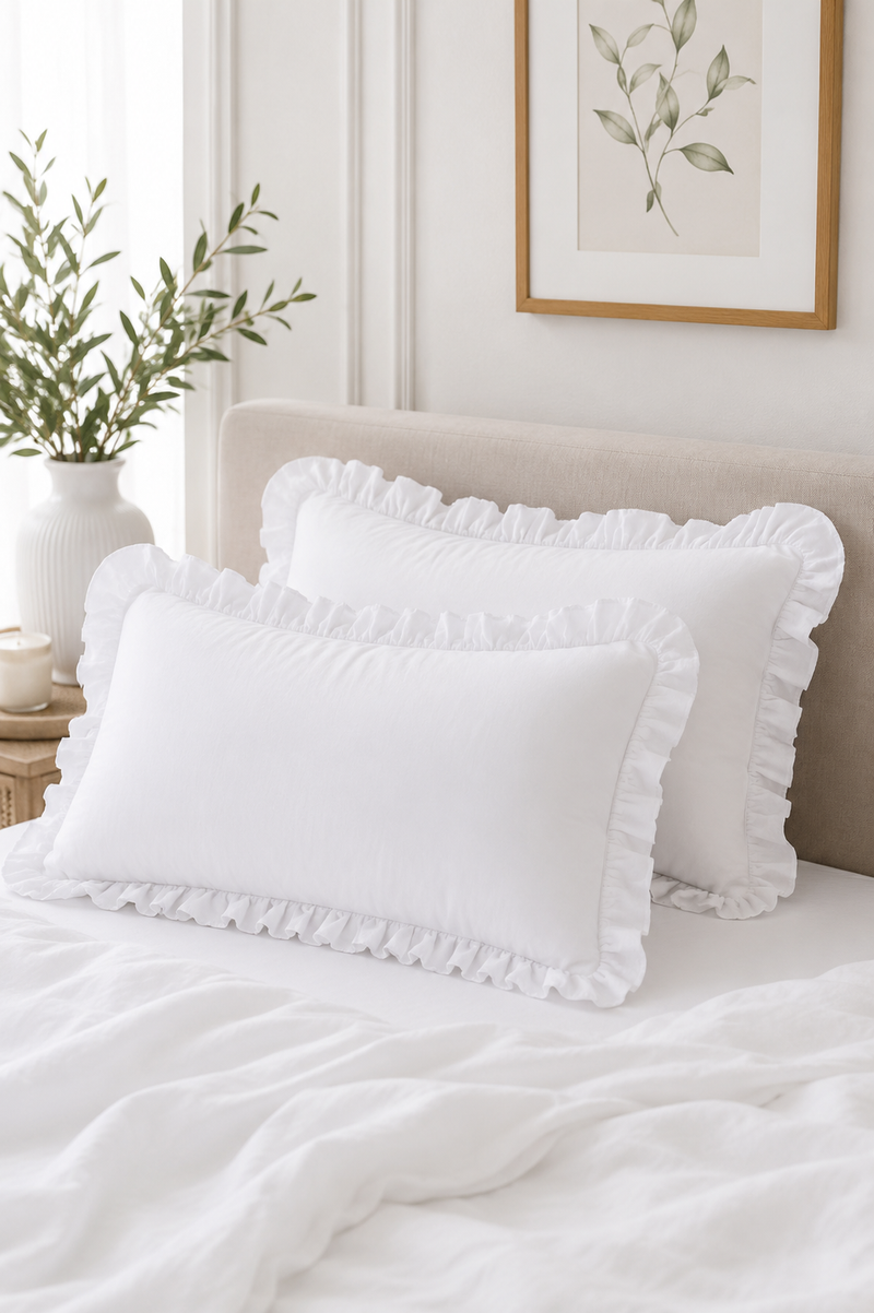 Set 2 Federe Gala Acquerello Blanc Mariclò in Microfibra Bianca 50x80 cm