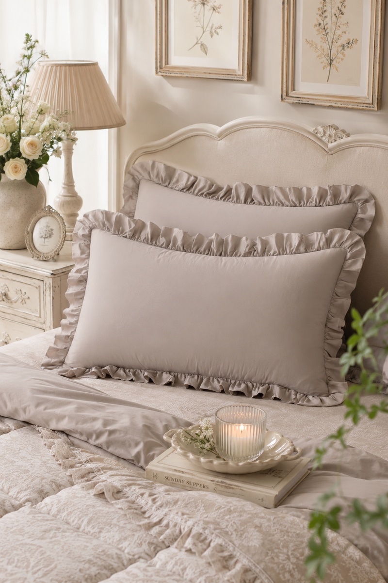 Set 2 Copriguanciali Gala Acquerello Blanc Mariclò Naturale 50x80