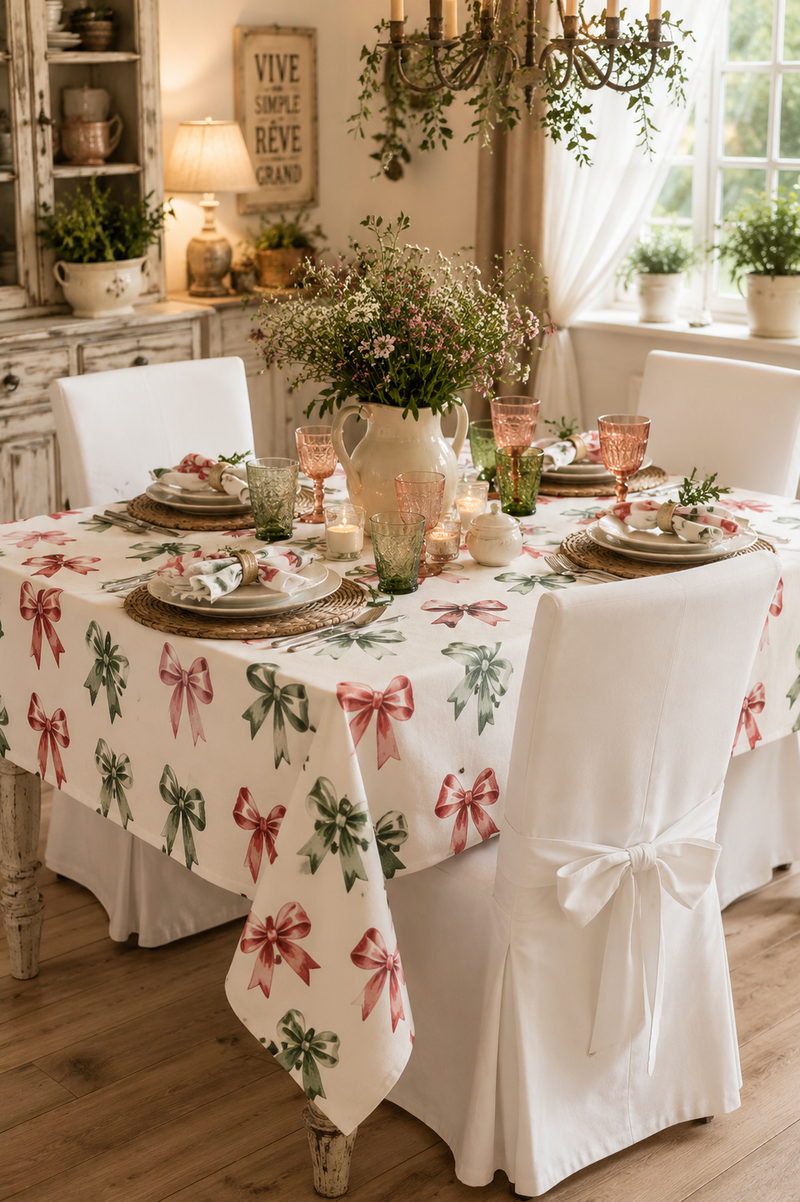 Tovaglia Blanc Mariclò Collezione Fiocchi 140x 240 cm