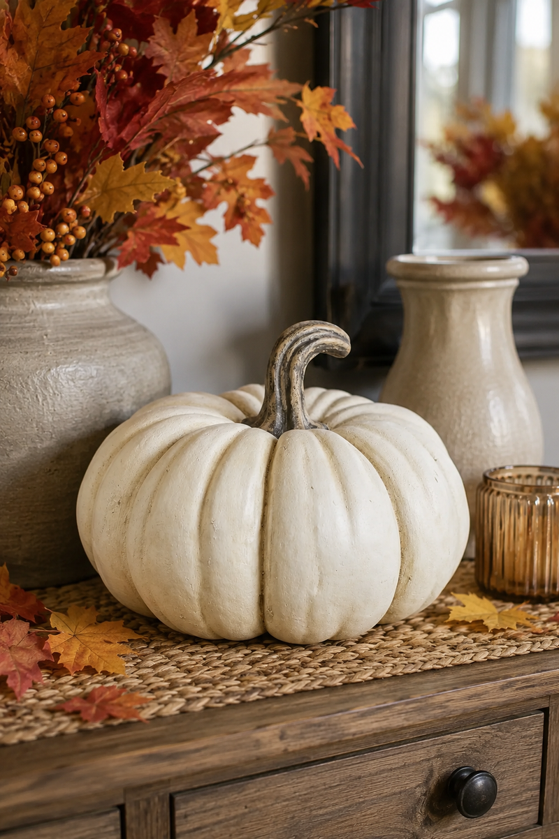 Zucca Decorativa Bianca 29x20 cm