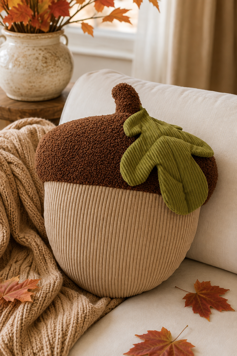 Cuscino Decorativo a Forma di Ghianda 38×45 cm
