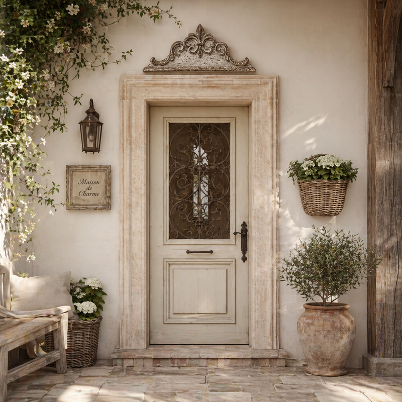Fregio Sopraporta Decorativo Shabby Chic 61x26 cm