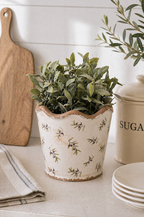 Vaso in ceramica con motivo olive Clayre & eef