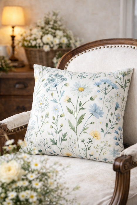 Federa cuscino botanica con margherite – 45×45 cm Clayre & eef