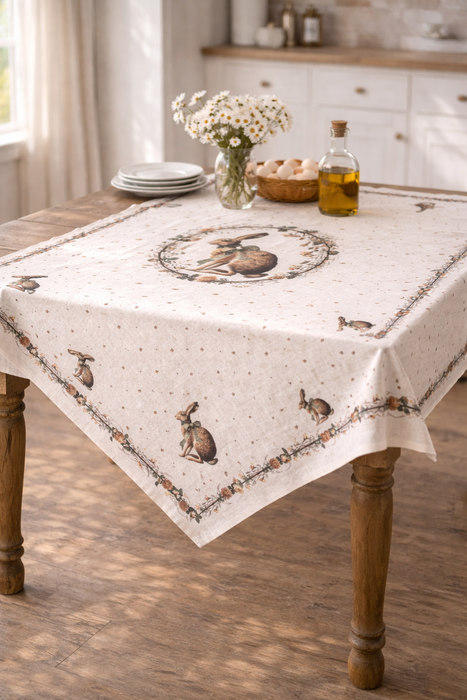 Centrotavola Clayre & Eef con coniglio – 100×100 cm