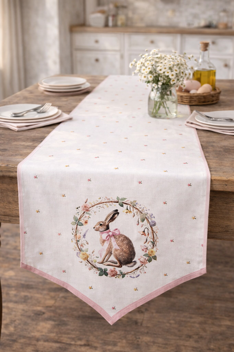 Runner da tavolo Clayre & Eef con coniglietto – 50×160 cm