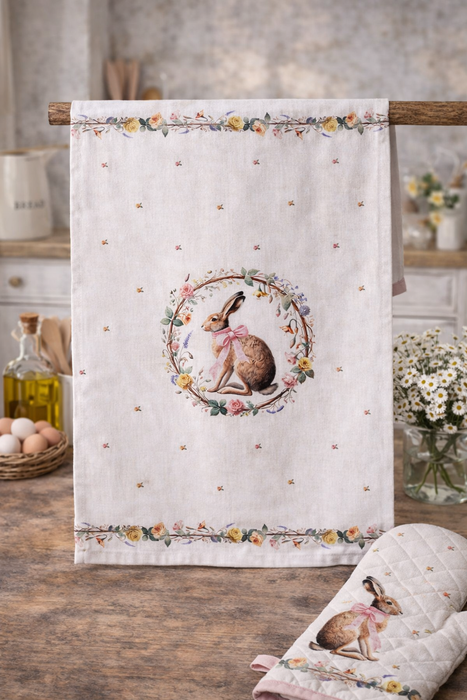 Canovaccio Clayre & Eef con coniglietto rosa – 50×70 cm