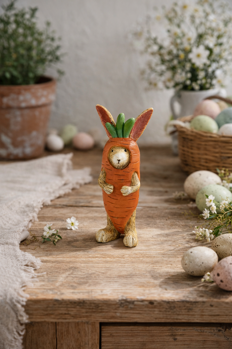 Coniglietto decorativo pasquale in resina 14 cm