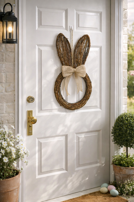 Corona pasquale con orecchie di coniglio 44 cm