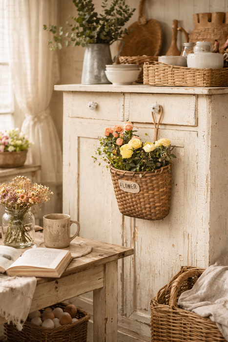 Fioriera in salice d'appendere