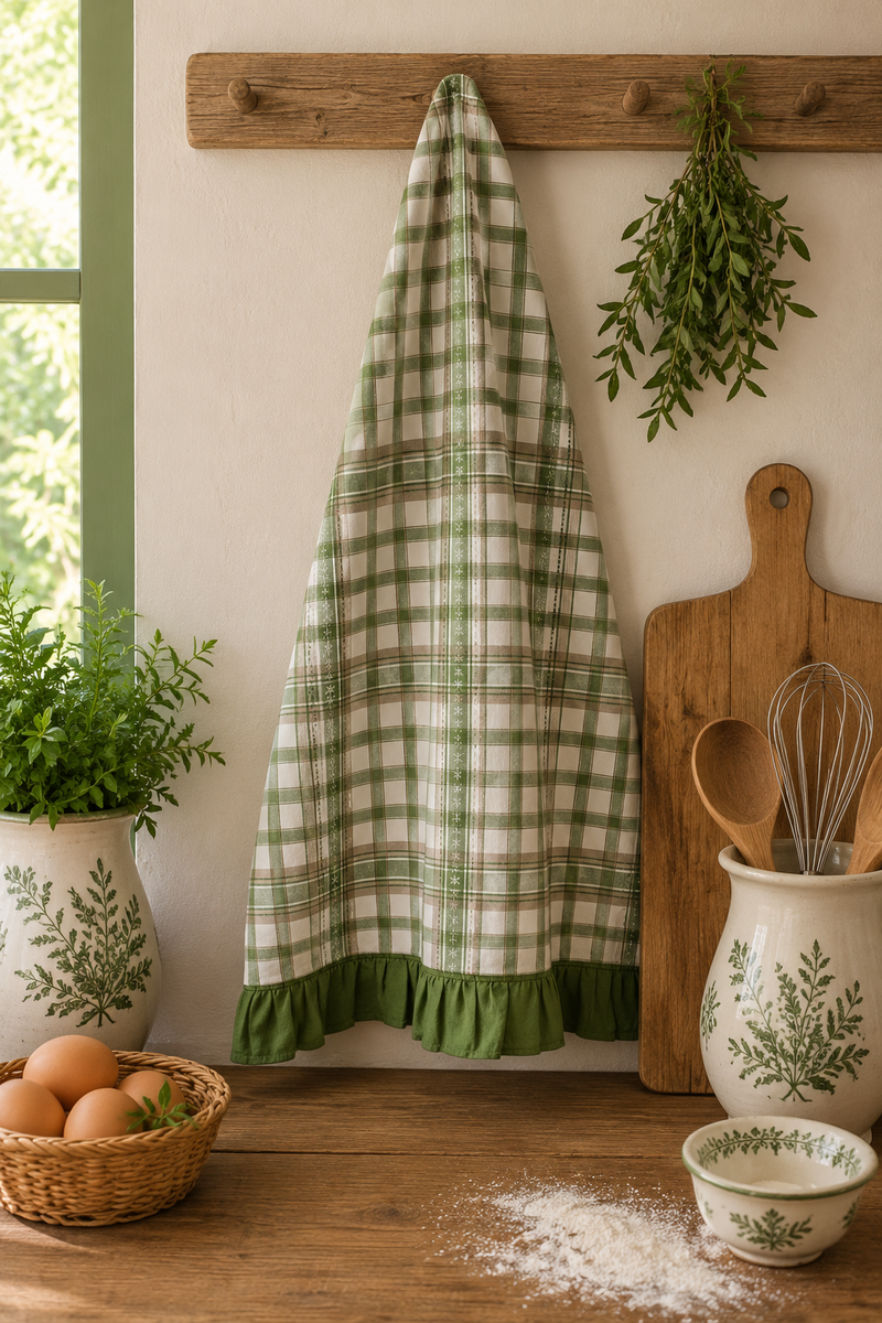 Canovaccio Cucina Foresta Nobile Blanc Mariclò con Gala Verde