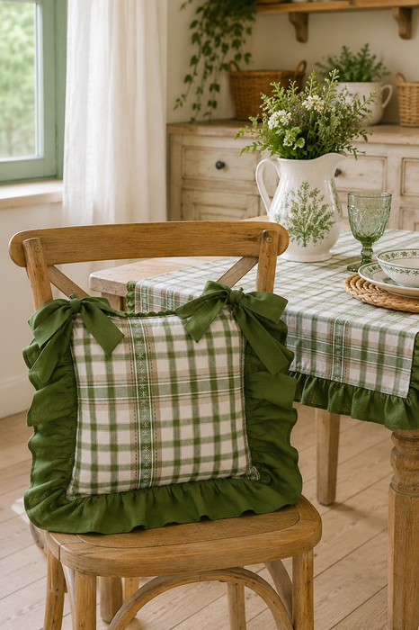 Cuscino Coprisedia Foresta Nobile Blanc Mariclò con Gala Verde
