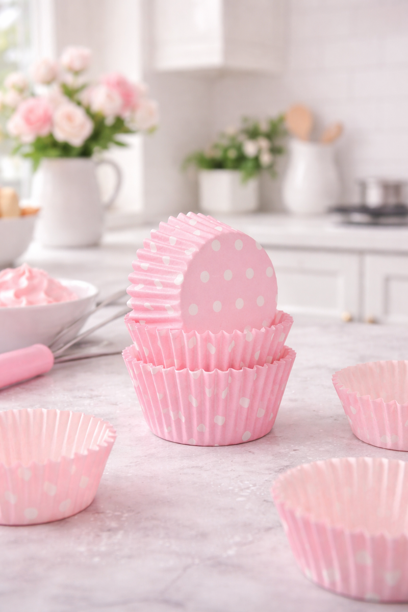 Pirottini Cupcake a Quadretti Rosa Isabelle Rose – 60 pz