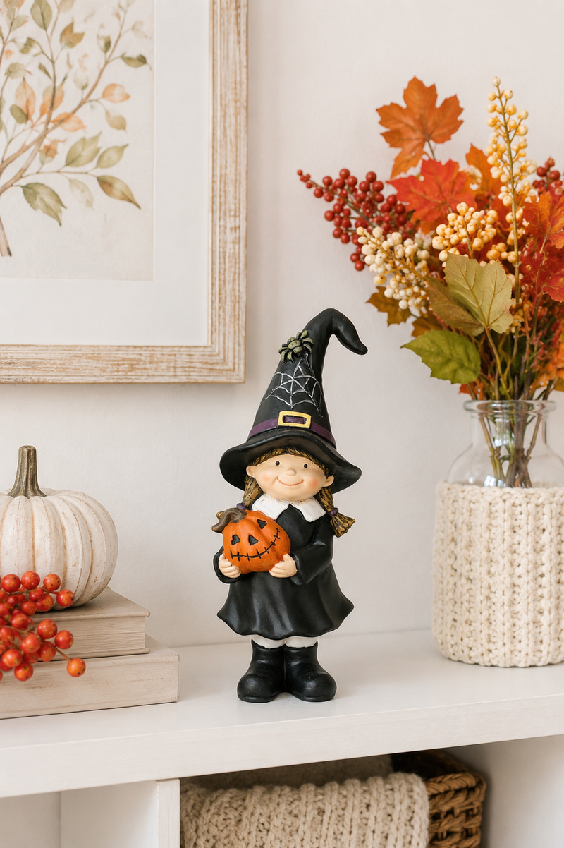 Streghetta Halloween con Zucca H 27 cm