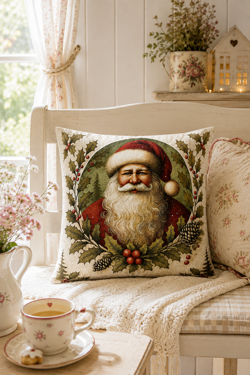 Cuscino Natalizio Babbo Natale Vintage 45x45 cm Clayre & Eef