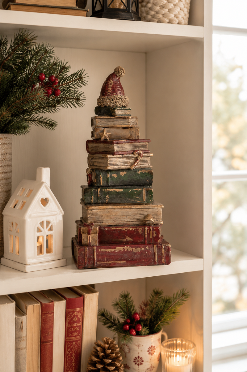 Decorazione Natalizia Pila di Libri 13x10x26 cm Clayre & Eef