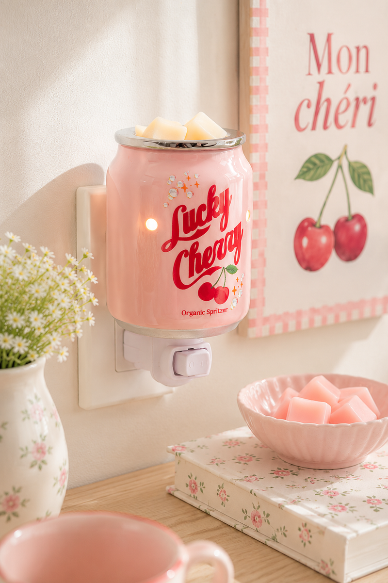 Lampada Scaldacera Elettrica da Presa Lucky Cherry Rosa – Candle Warmers®