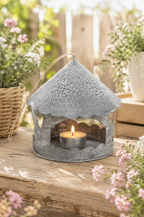 Hanging house candle holder - Chic antique
