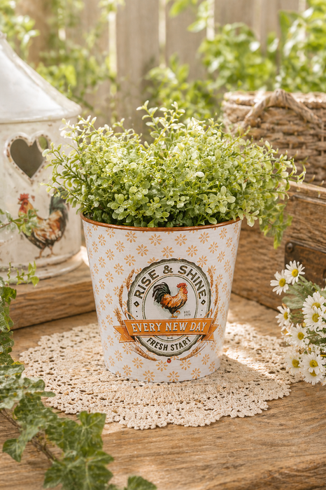 Rise and shine metal vase