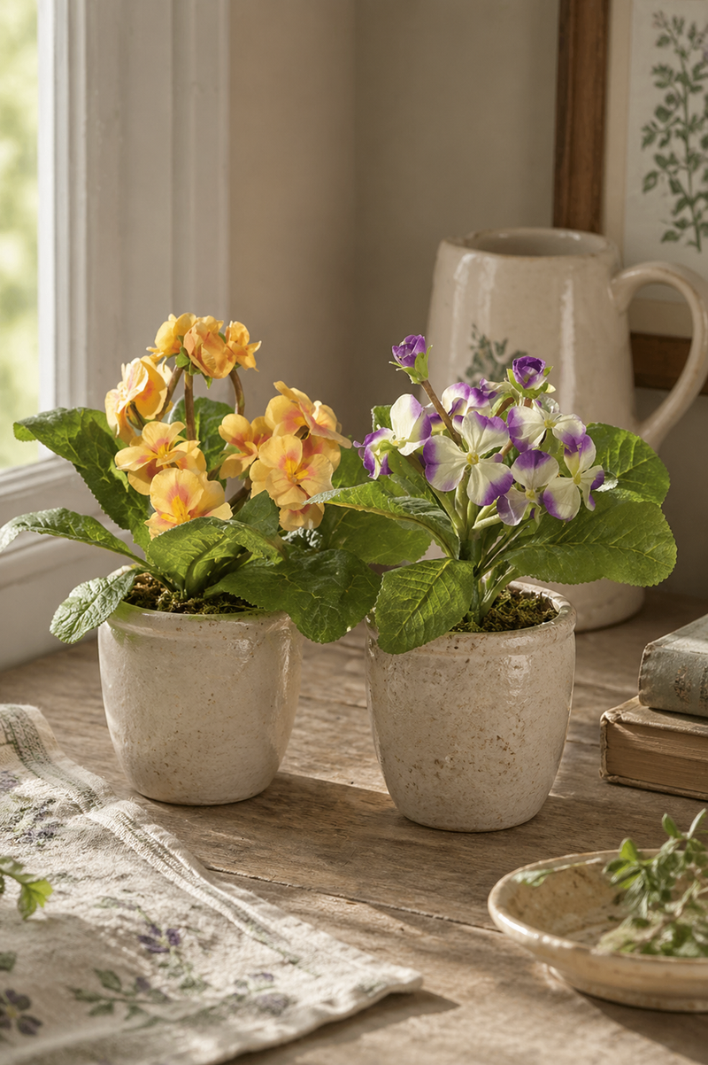 Artificial Primrose Bouquet 30cm - Caterpillar