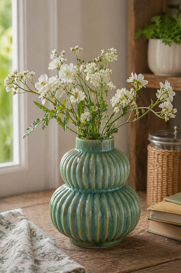 Vaso in ceramica verde-Boltze