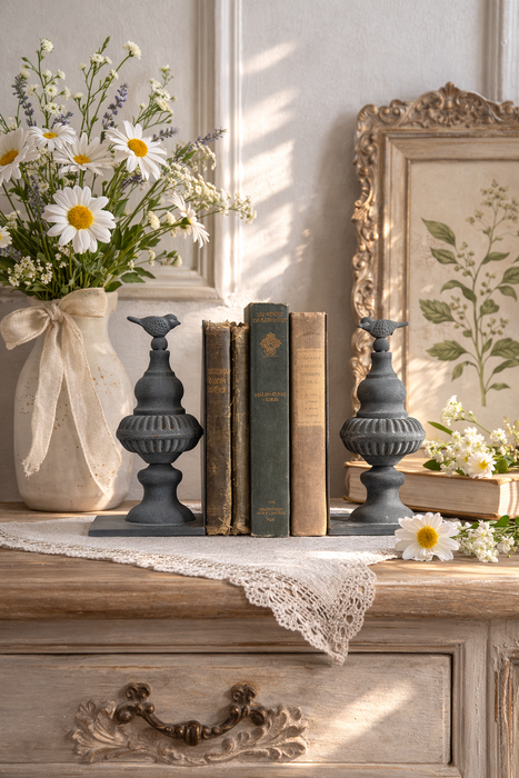 Set 2 Fermalibri “Uccello” in Ferro 15,2x15,2x24 cm