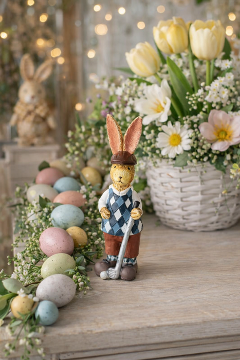 Coniglio Decorativo Pasquale in Resina 14,5 cm