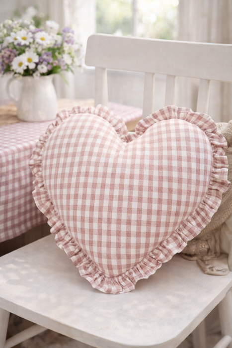 Cuscino Decorativo a Cuore Rosa 35 cm