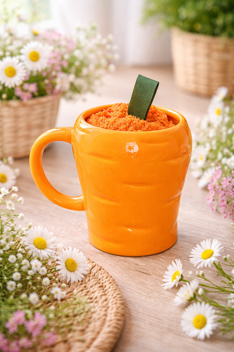 Set Tazza a Forma di Carota con Calzini Arancioni