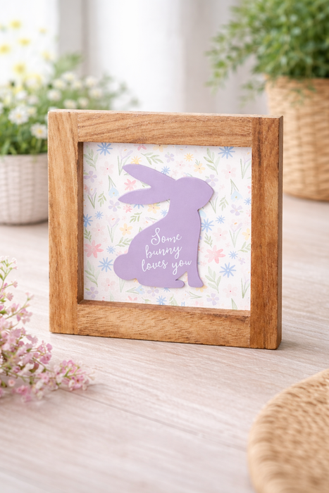 Cornice  Pasquale con Coniglietto e Scritta “Some Bunny Loves You”