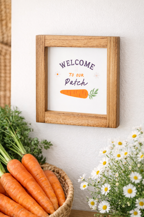 Quadro Primaverile in Legno “Welcome to Our Patch”