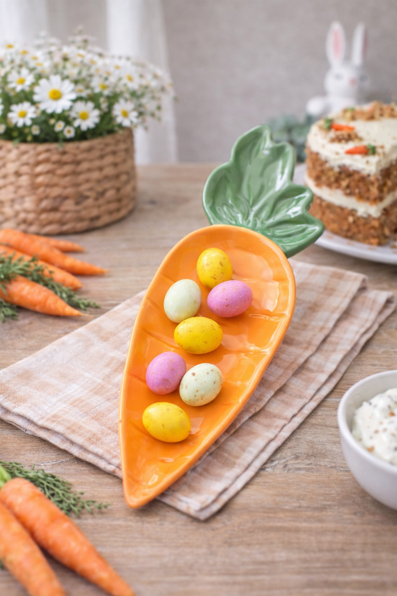 Piatto Decorativo a Forma di Carota – 27,3 cm