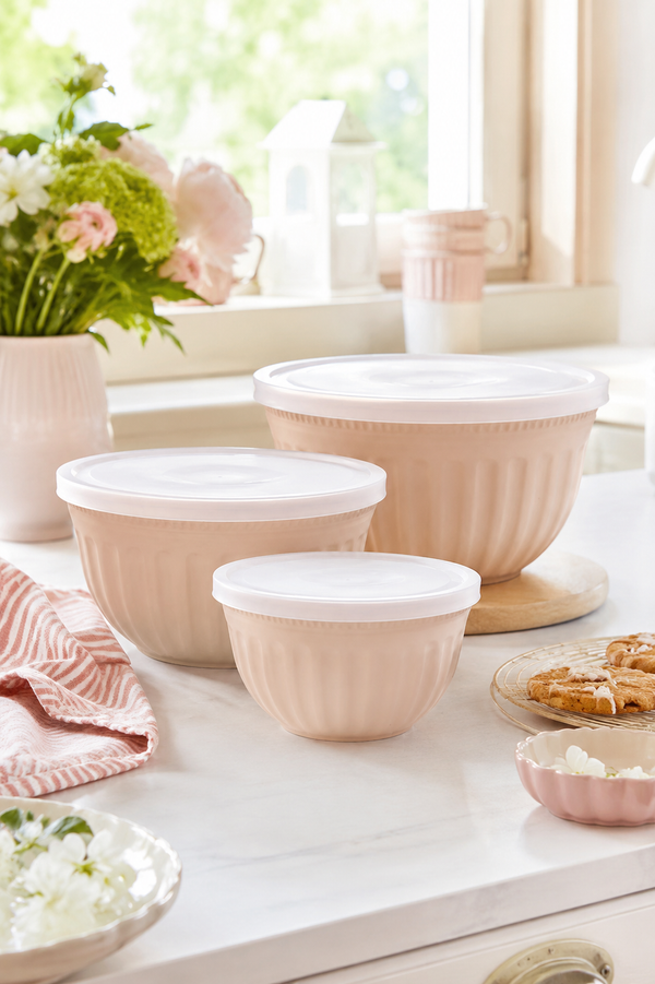 Set di tre ciotole con coperchio - Creamy Fudge