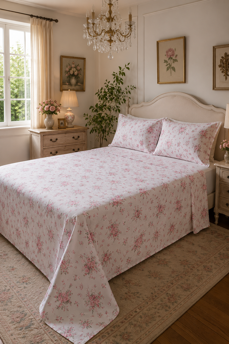 Completo Lenzuolo Matrimoniale rose