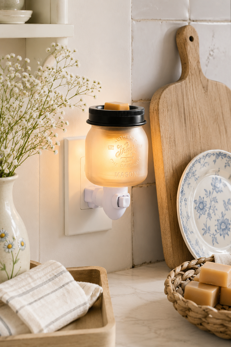 Lampada Scaldacera Elettrica da Presa Glass Mason Jar – Candle Warmers®