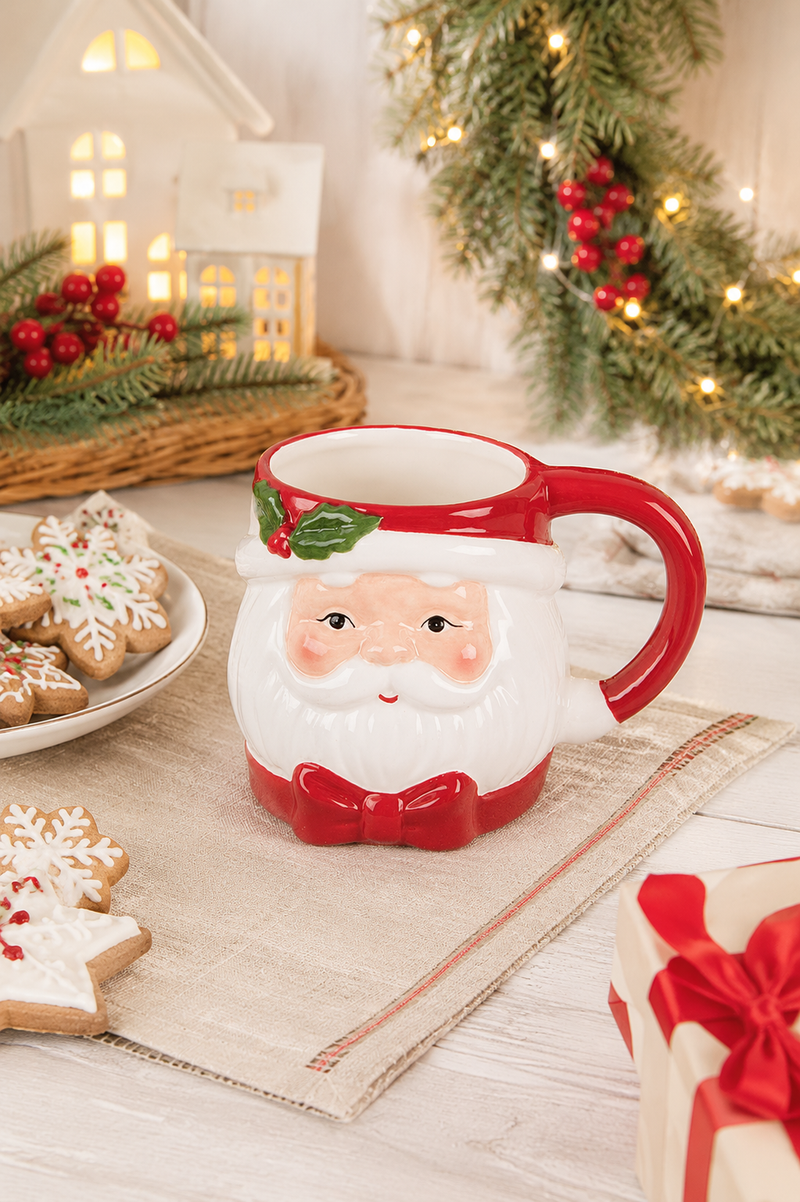 Tazza Natalizia Babbo Natale in Ceramica – 300 ml Clayre & eef