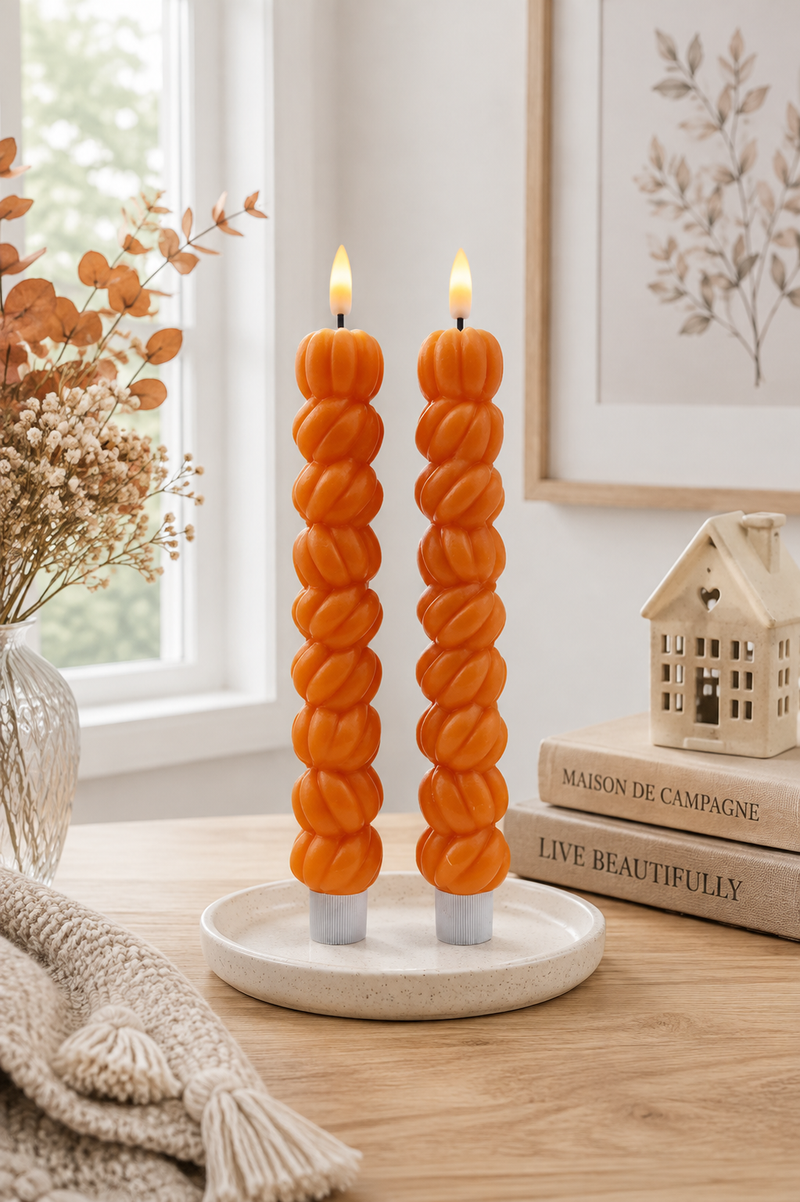 Set 2 Candele LED Arancio 25 cm – Clayre & Eef