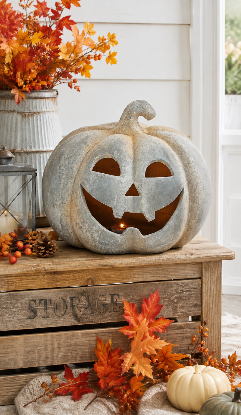 Zucca Halloween Grande Grigia 38x65x72 cm – Clayre & Eef