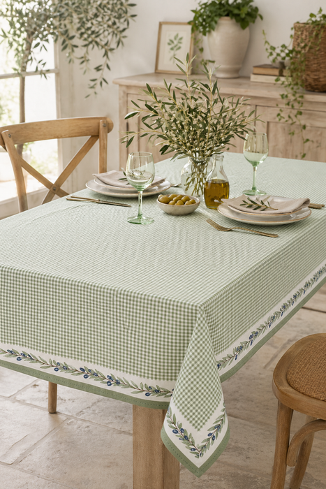 Tablecloth 150x250 Cm White Olive Garden-Clayre &amp; Eef