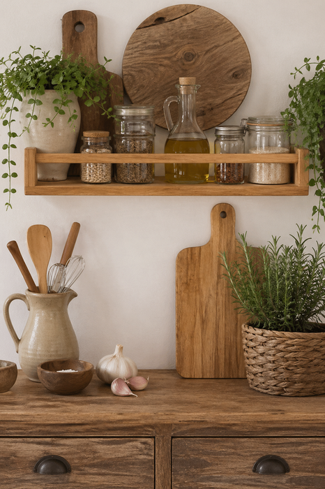 Natural shelf with front edge + reversible Ib Laursen