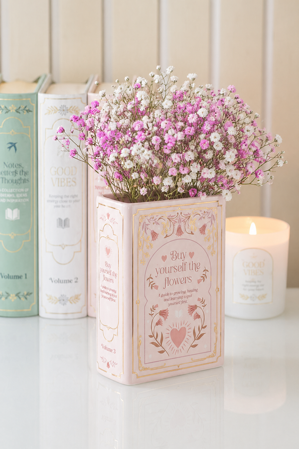 Vaso a forma di Libro Rosa