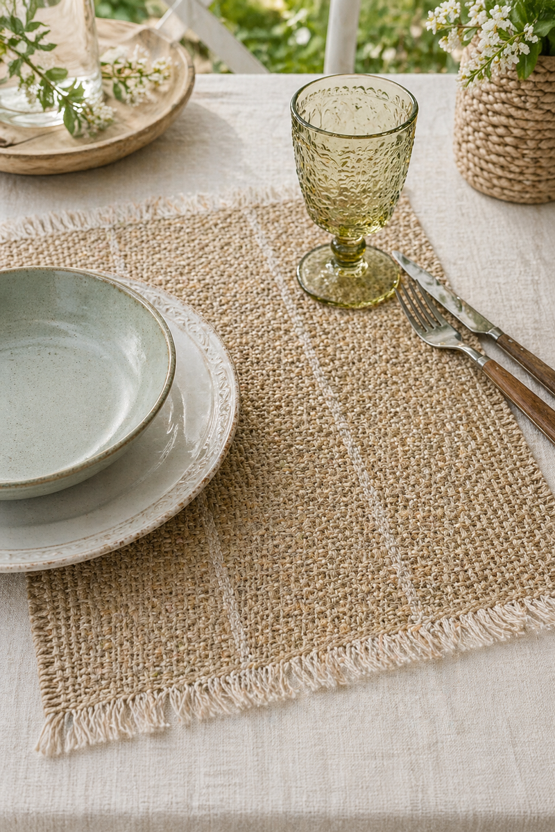 Tovaglietta Americana con Frange in Fibre Naturali