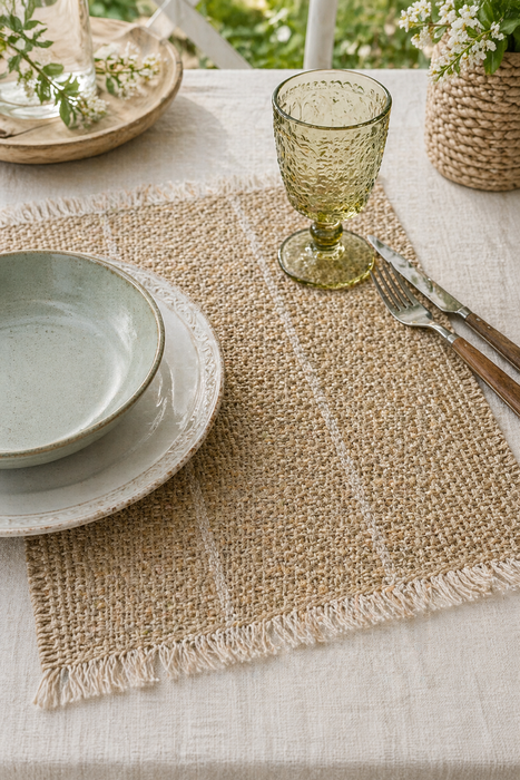 Tovaglietta Americana con Frange in Fibre Naturali